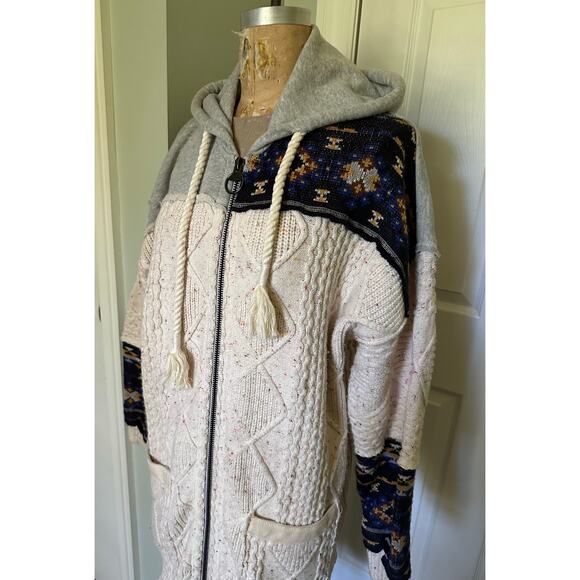 Free People Capture The Moment Confetti Hooded Zip Up Cardigan Coat Womens z S - Picture 6 of 14